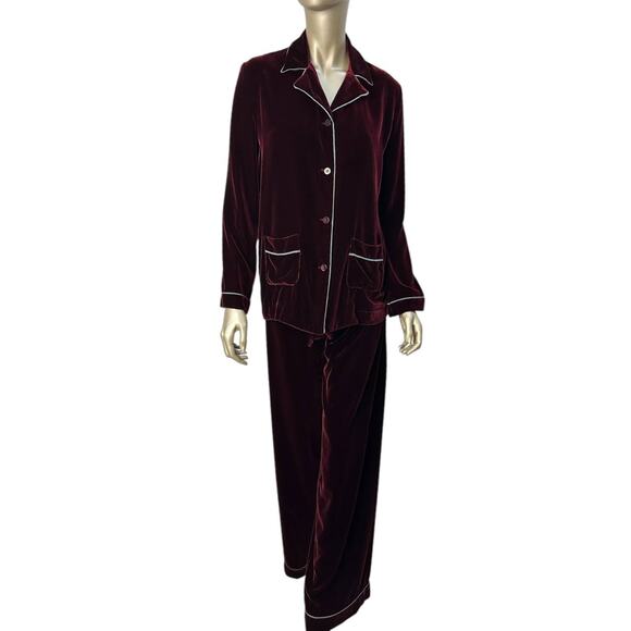 Valentino Burgundy Velvet Pants Suit Sz.S - Picture 1 of 6